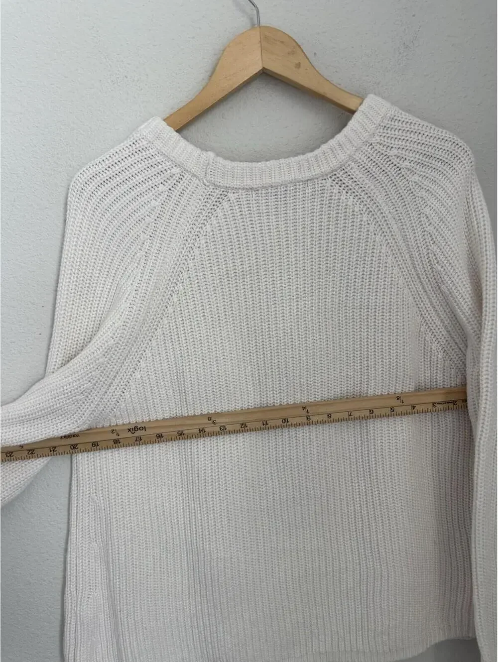 Quince Women's LG White 100% Organic Cotton Fisherman Crew Sweater Nautical - Picture 6 of 7